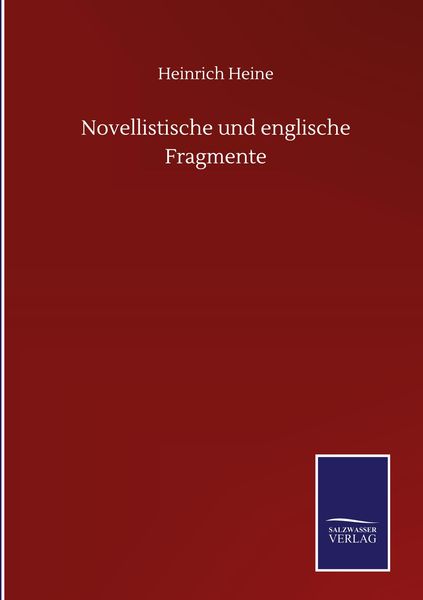 Produktbild: Novellistische und englische Fragmente
