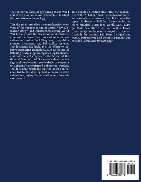 Produktbild: Changes to United States Navy Submarine Design and Construction During World War I, as Determined by The General Board