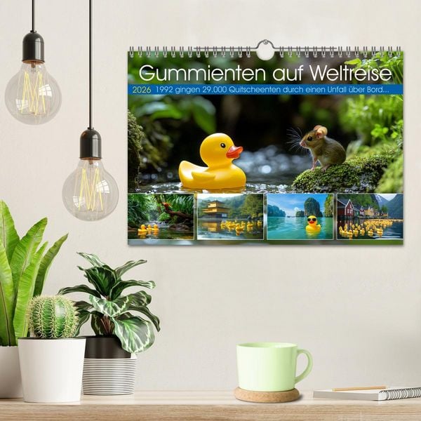 Produktbild: Gummienten auf Weltreise (Wandkalender 2026 DIN A4 quer), CALVENDO Monatskalender