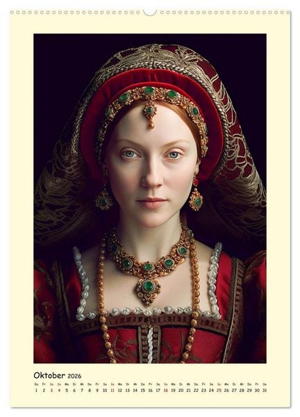 Produktbild: Mittelalter Portraits. Inspiriert vom K&ouml;nigshaus der Tudors (Wandkalender 2026 DIN A2 hoch), CALVENDO Monatskalender