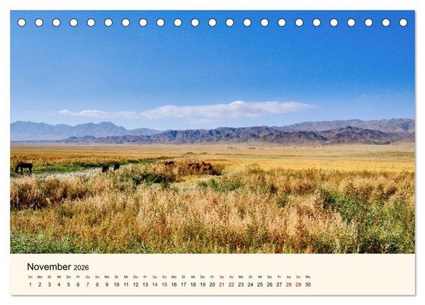 Produktbild: Kirgistan - Traumhafte Landschaften (Tischkalender 2026 DIN A5 quer), CALVENDO Monatskalender