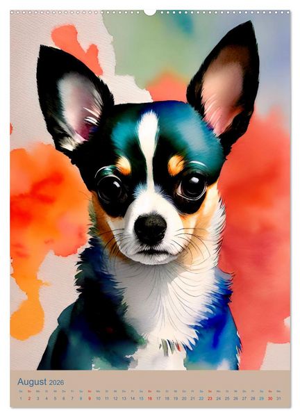 Produktbild: Chihuahuas. Kunstvolle Portr&auml;ts der kleinen Hunde (Wandkalender 2026 DIN A2 hoch), CALVENDO Monatskalender