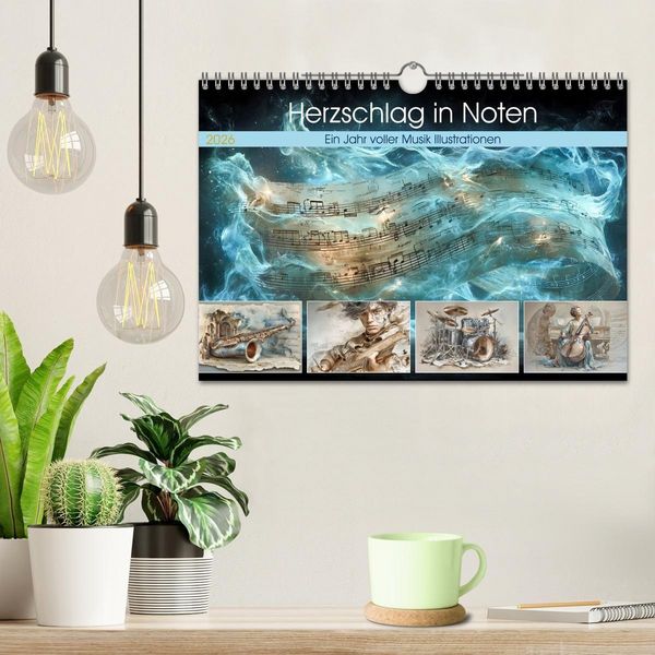 Produktbild: Herzschlag in Noten (Wandkalender 2026 DIN A4 quer), CALVENDO Monatskalender