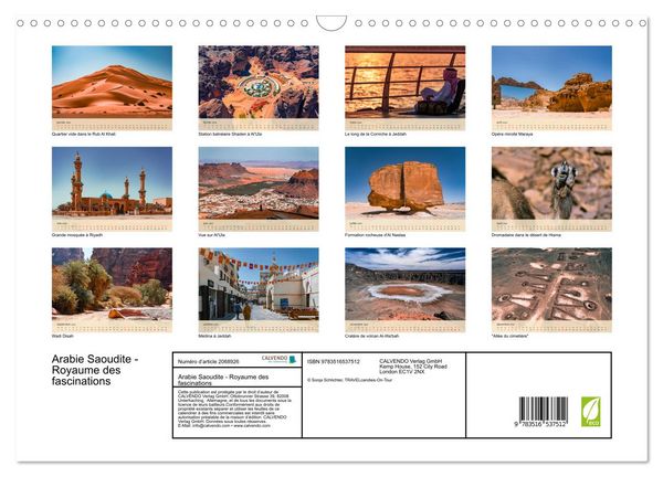 Produktbild: Arabie Saoudite - Royaume des fascinations (Calendrier mural 2026 DIN A3 vertical), CALVENDO calendrier mensuel