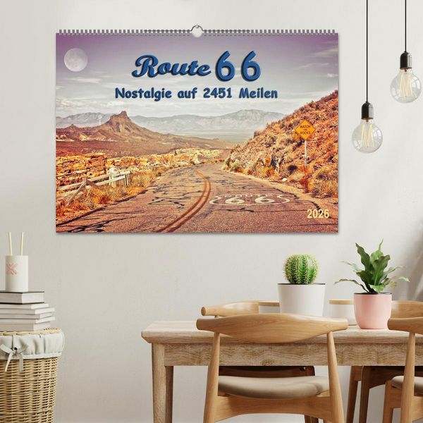 Produktbild: Nostalgie auf 2451 Meilen - Route 66 (Wandkalender 2026 DIN A2 quer), CALVENDO Monatskalender