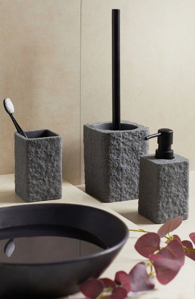 Produktbild: WC-Garnitur Mod. Villata Grau, B&uuml;rstenkopf auswechselbar