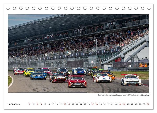 Produktbild: Wilde Mustangs am N&uuml;rburgring (Tischkalender 2026 DIN A5 quer), CALVENDO Monatskalender