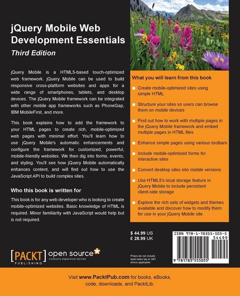 Produktbild: JQuery Mobile Web Development Essentials - Third edition