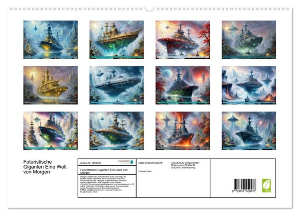 Produktbild: Futuristische Giganten Eine Welt von Morgen (hochwertiger Premium Wandkalender 2026 DIN A2 quer), Kunstdruck in Hochglanz