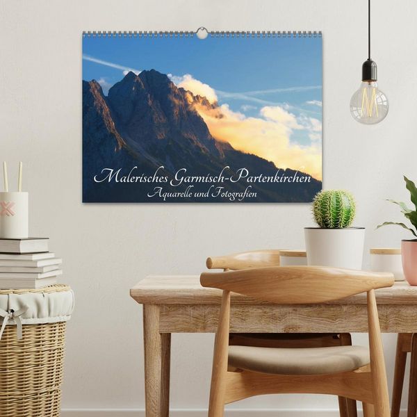 Produktbild: Malerisches Garmisch Partenkirchen - Aquarelle und Fotografien (Wandkalender 2026 DIN A3 quer), CALVENDO Monatskalender