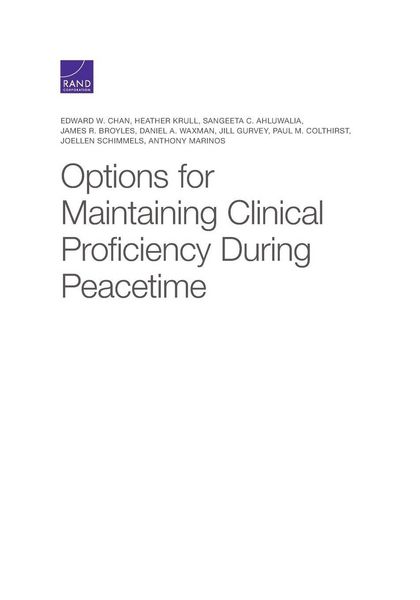 Produktbild: Options for Maintaining Clinical Proficiency During Peacetime