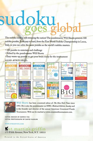 Produktbild: Will Shortz Presents the First World Sudoku Championship