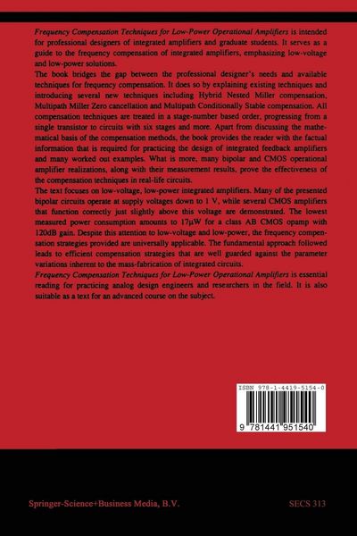 Produktbild: Frequency Compensation Techniques for Low-Power Operational Amplifiers