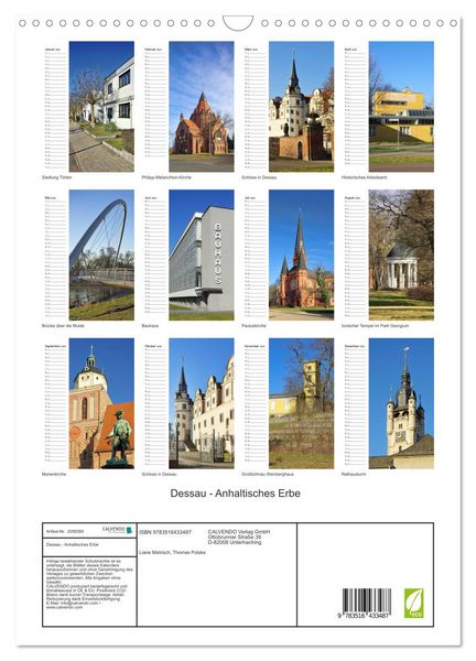 Produktbild: Dessau - Anhaltisches Erbe (Wandkalender 2026 DIN A3 hoch), CALVENDO Monatskalender
