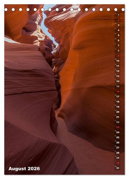 Produktbild: Antelope Canyon &ndash; Einzigartiges Naturschauspiel (Tischkalender 2026 DIN A5 hoch), CALVENDO Monatskalender