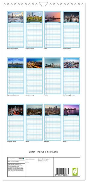 Produktbild: Familienplaner 2026 - Boston - The Hub of the Universe mit 5 Spalten (Wandkalender, 21 x 45 cm) CALVENDO