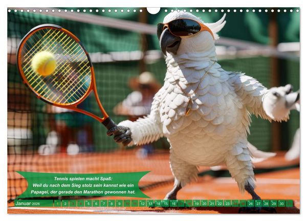 Produktbild: Der tierisch lustige Tennis-Kalender (Wandkalender 2026 DIN A3 quer), CALVENDO Monatskalender