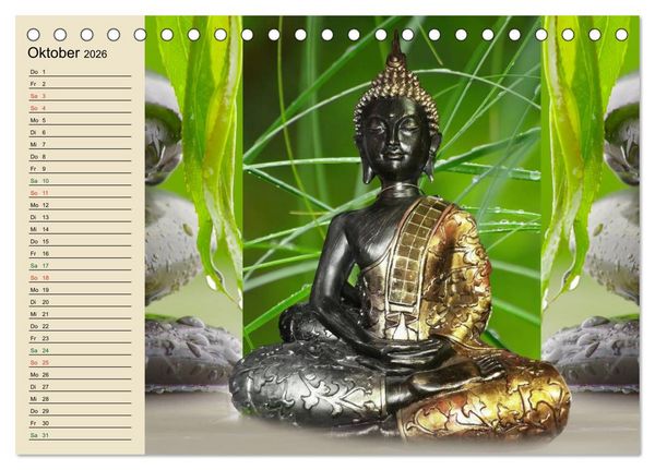 Produktbild: Buddha und Yin Yang (Tischkalender 2026 DIN A5 quer), CALVENDO Monatskalender