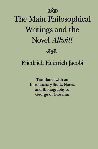 Produktbild: Main Philosophical Writings and the Novel Allwill