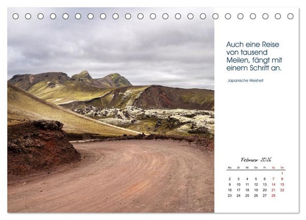 Produktbild: Insel der Elemente &ndash; Island in Bildern und Gedanken (Tischkalender 2026 DIN A5 quer), CALVENDO Monatskalender