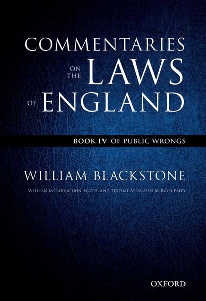 Produktbild: The Oxford Edition of Blackstone's: Commentaries on the Laws of England