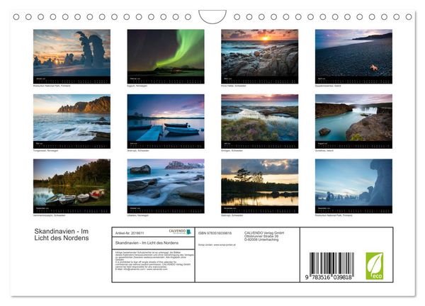 Produktbild: Skandinavien - Im Licht des Nordens (Wandkalender 2026 DIN A4 quer), CALVENDO Monatskalender