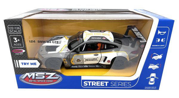 Produktbild: BMW M4 GT3 Diecast 1:24 grau inkl. Knopfzellen
