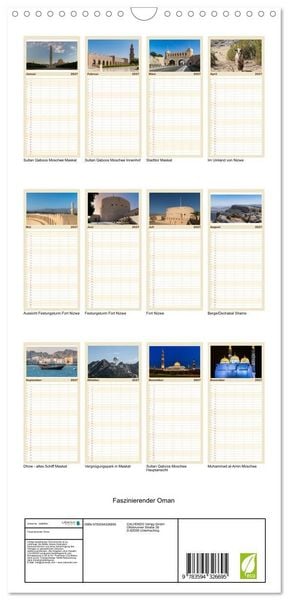 Produktbild: Familienplaner 2027 - Faszinierender Oman mit 5 Spalten (Wandkalender, 21 x 45 cm) CALVENDO