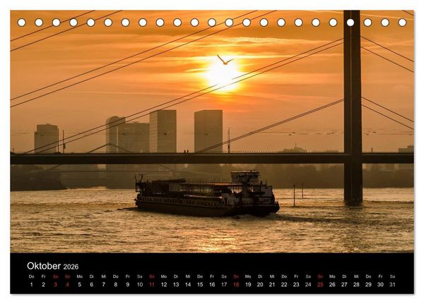 Produktbild: D&uuml;sseldorf - Rheinansichten (Tischkalender 2026 DIN A5 quer), CALVENDO Monatskalender