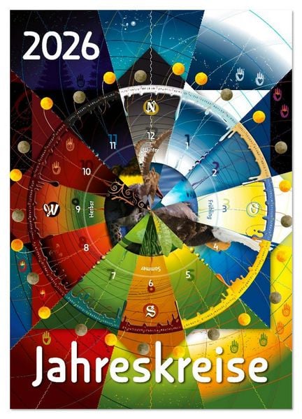 Jahreskreise (Wandkalender 2026 DIN A2 hoch), CALVENDO Monatskalender