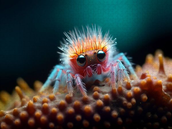 Produktbild: CALVENDO Puzzle Spinne mit langen Wimpern - Lustige Mikroorganismen | 2000 Teile Lege-Gr&ouml;&szlig;e 90x67cm Foto-Puzzle f&uuml;r gl&uuml;ckliche Stunden