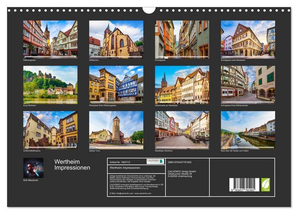 Produktbild: Wertheim Impressionen (Wandkalender 2026 DIN A3 quer), CALVENDO Monatskalender