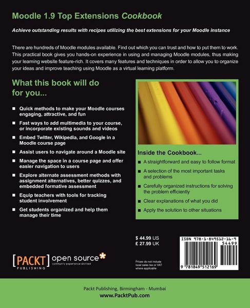 Produktbild: Moodle 1.9 Top Extensions Cookbook