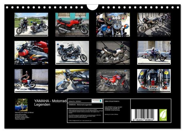 Produktbild: YAMAHA - Motorrad-Legenden (Wandkalender 2026 DIN A4 quer), CALVENDO Monatskalender