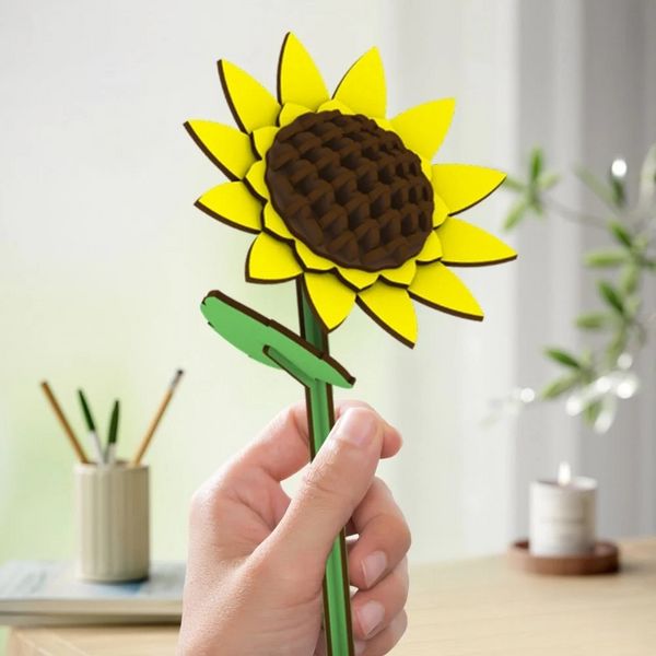 Produktbild: FiguredArt AL101 - H&uuml;bsche Sonnenblume, 3D Puzzle, Holz, 74 Teile, H&ouml;he: 21 cm