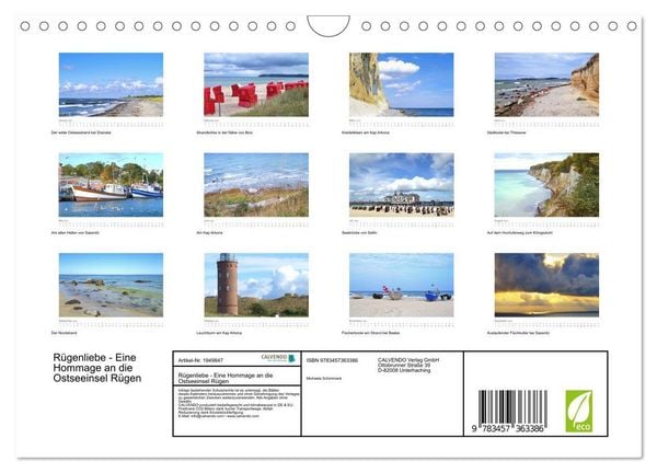 Produktbild: R&uuml;genliebe - Eine Hommage an die Ostseeinsel R&uuml;gen (Wandkalender 2026 DIN A4 quer), CALVENDO Monatskalender