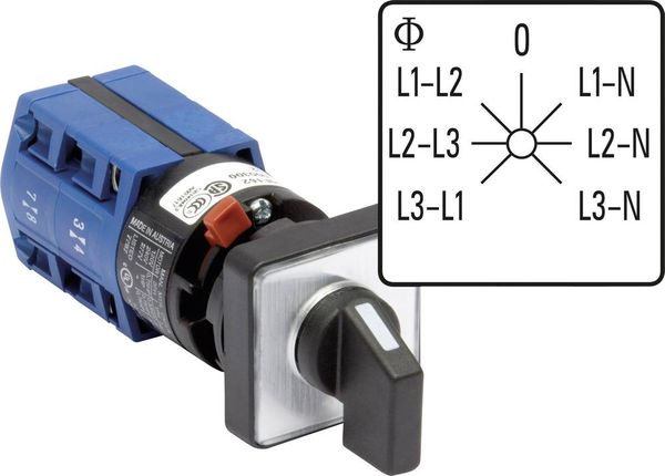 Kraus & Naimer CG4.A007.FS2.F785 Voltmeter Umschalter 10A Grau, Schwarz 1St.