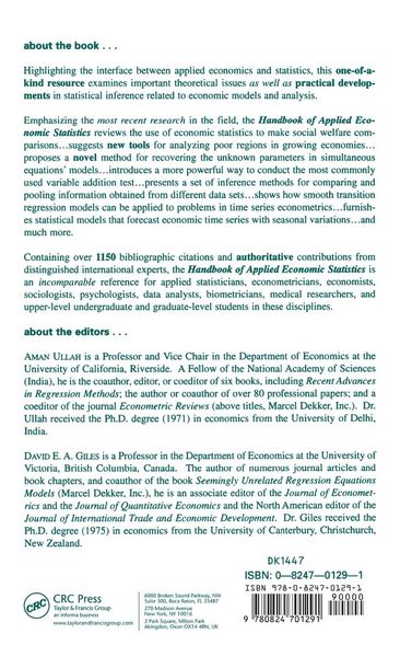 Produktbild: Handbook of Applied Economic Statistics