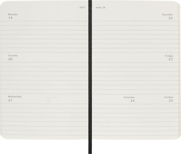 Produktbild: Moleskine 12 Monate Wochen Notizkalender 2027, Pocket/A6, 1 Wo = 2 Seiten, linierte Seiten, Weicher Einband, Schwarz
