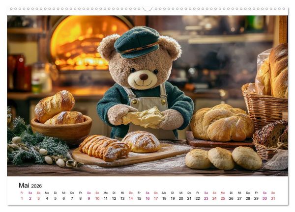 Produktbild: Teddys Welt - B&auml;renstark durchs Jahr (hochwertiger Premium Wandkalender 2026 DIN A2 quer), Kunstdruck in Hochglanz