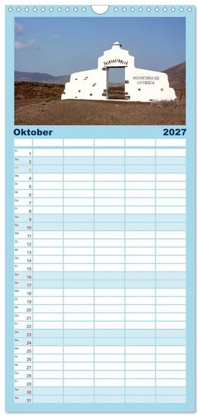 Produktbild: Familienplaner 2027 - Fuerteventura mit 5 Spalten (Wandkalender, 21 x 45 cm) CALVENDO