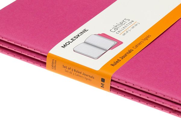 Produktbild: Moleskine Cahier Large/A5, 3er Set, Liniert, Kinetisches Pink