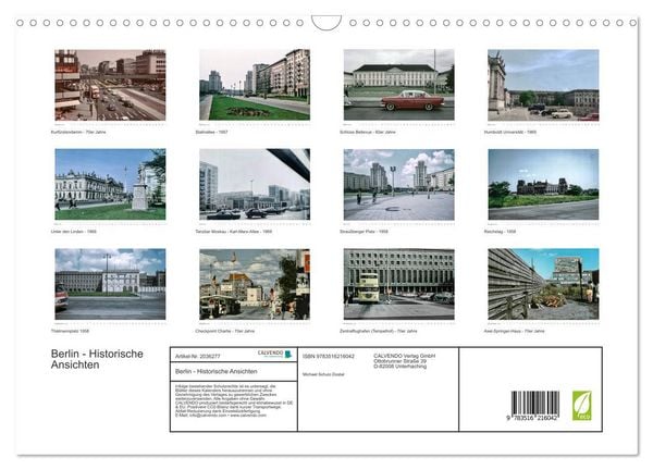 Produktbild: Berlin - Historische Ansichten (Wandkalender 2026 DIN A3 quer), CALVENDO Monatskalender