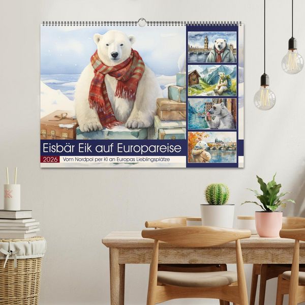 Produktbild: Eisb&auml;r Eik auf Europareise (Wandkalender 2026 DIN A2 quer), CALVENDO Monatskalender