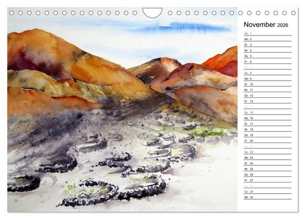 Produktbild: Aquarelle - quer durch Europa (Wandkalender 2026 DIN A4 quer), CALVENDO Monatskalender