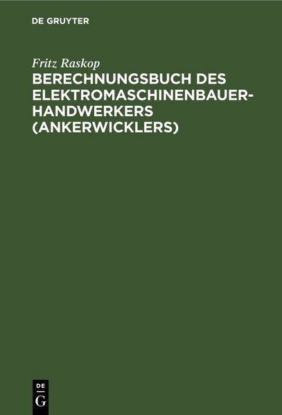 Produktbild: Berechnungsbuch des Elektromaschinenbauer-Handwerkers (Ankerwicklers)