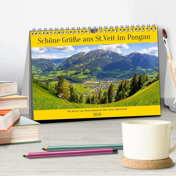 Produktbild: Sch&ouml;ne Gr&uuml;&szlig;e aus St.Veit im Pongau (Tischkalender 2026 DIN A5 quer), CALVENDO Monatskalender