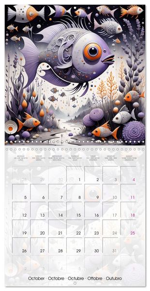 Produktbild: Les aventures des poissons d'acier (Calendrier mural carr&eacute; 2026 30x30 cm) Calendrier double avec une page pour vos prises de notes