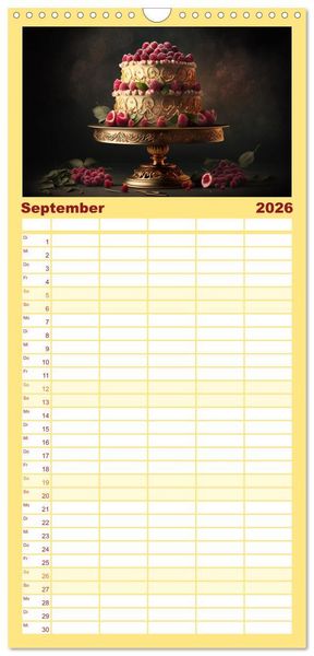 Produktbild: Familienplaner 2026 - Feine Torten mit 5 Spalten (Wandkalender, 21 x 45 cm) CALVENDO