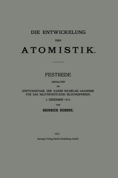 Produktbild: Die Entwickelung der Atomistik